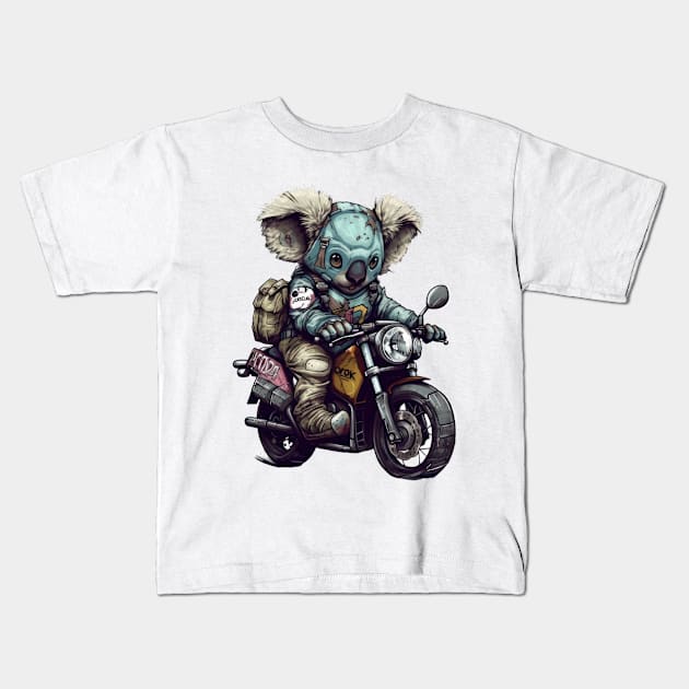 Taking a wild ride through the streets of Tokyo with my new furry friend Kids T-Shirt by Pixel Poetry